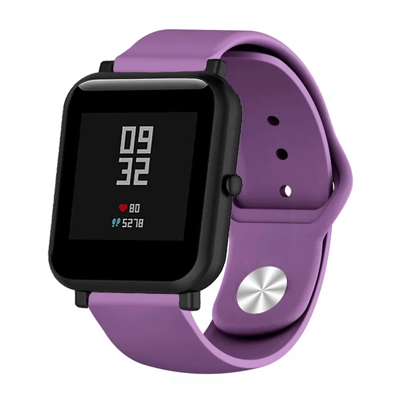 SkeYou силиконовый ремешок для часов Xiaomi Huami Amazfit Bip ремешок 20 мм ремешок для часов Mijia для Garmin vivoactive 3