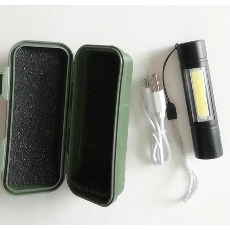 HobbyLane Mini USB зарядка CREE Q5 XPE + COB мощный фонарь для работы практичный фонарик