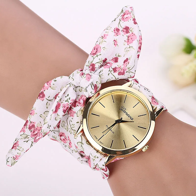 

Best-Selling Women'S Table Garden Print Cloth Bracelet Watch Analog Quartz Women Clock Watch Gift Fashion Print Ladies Watch Fi