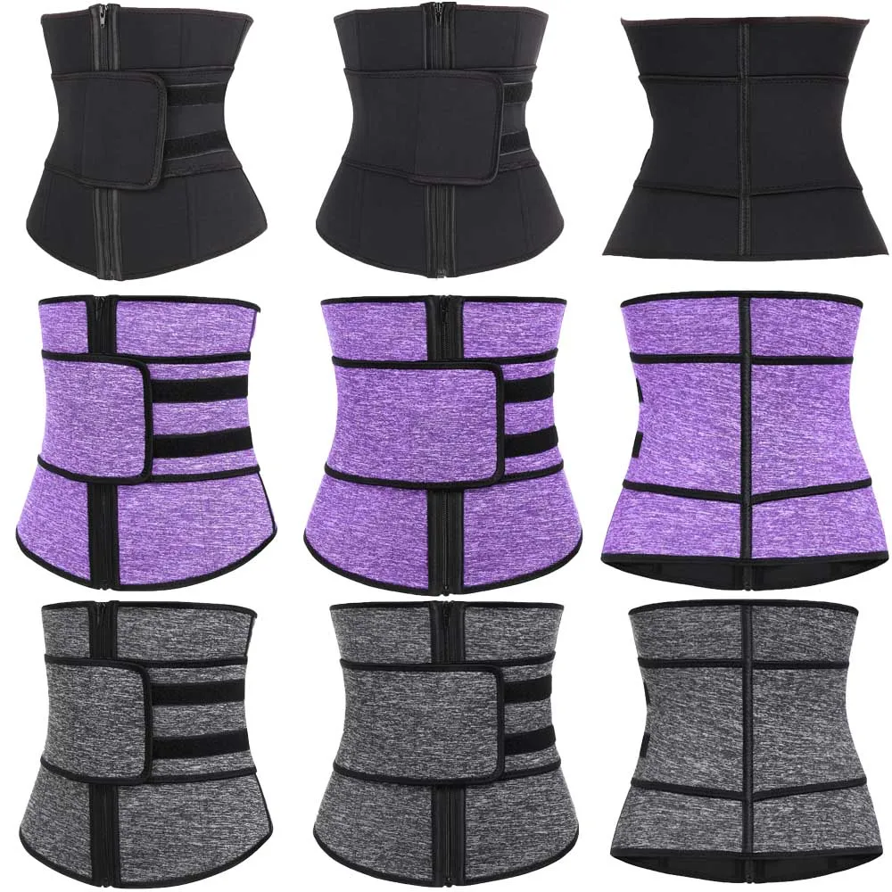 Lover Beauty Women Waist Trainer Plus Size High Compression Zipper Fajas Slimming Tummy Belt Corset Neoprene Fitness Sweat Belt