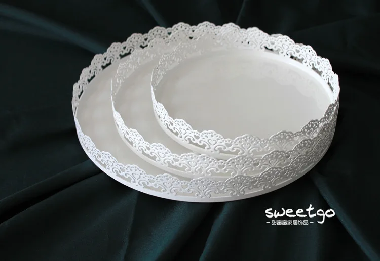 3 size White metal iron cake stand tray fruit plate pastry egg tarts Candy wedding decoration Par | Дом и сад