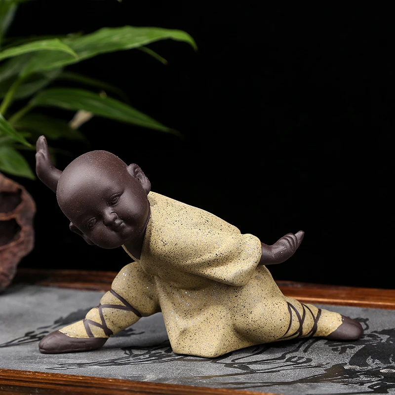 4P #office store company home Desk bookshelf BEST ART statue- CHAN DAO Monk &quotCHINESE GONGFU&quot ceramics Porcelain Buddha | Дом и сад