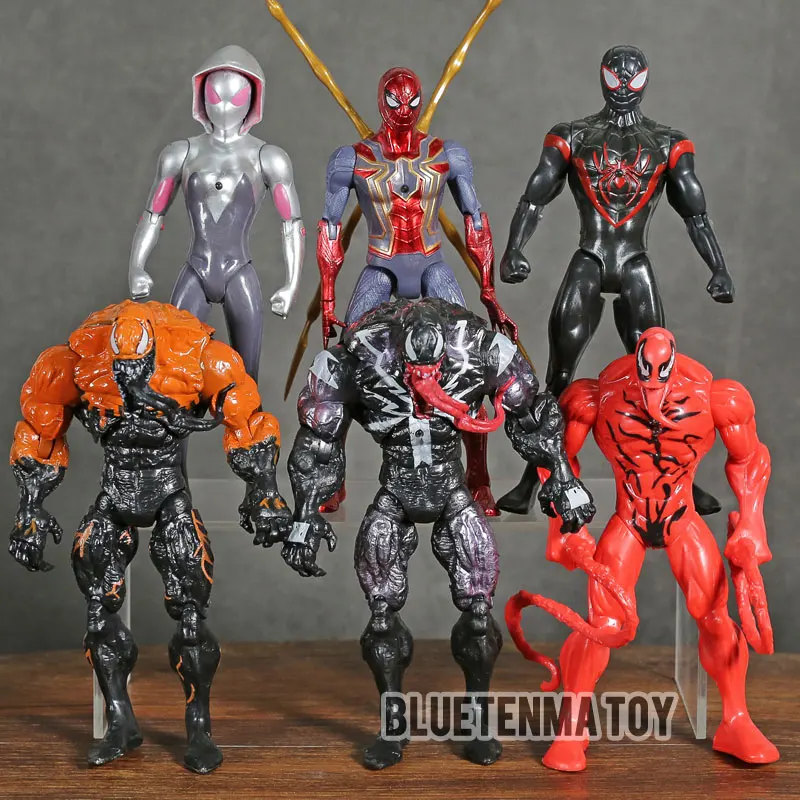 Экшн фигурка Marvel Человек паук Веном карнидж майль Моралес Гвен Стейси со