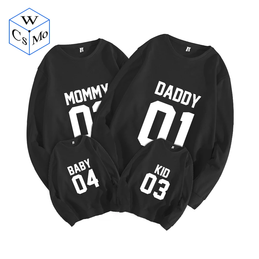 

Family Matching Clothes Daddy/Mommy/Kid/Baby Sweatshirts Mom Mother Daughter Father Son Pullovers Mother Son Outfits Tops