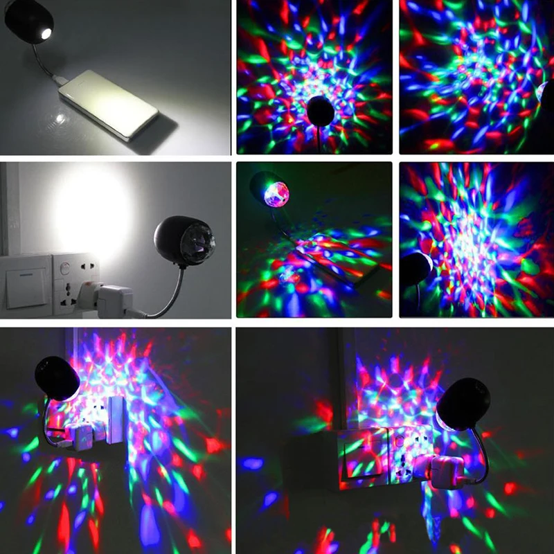 USB 4W RGB Светодиодный сценический светильник кристалл магический шар лазерный