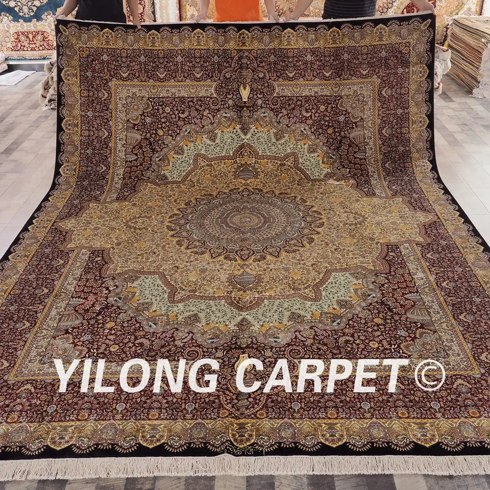 Ковер Yilong 9 &quotx 12&quot ручной работы турецкий фарский античный классический Hereke