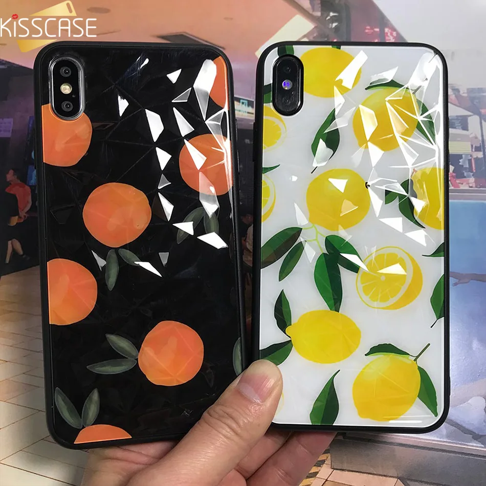 Чехол для телефона KISSCASE Diamond iPhone X XS MAX XR 7 8 Plus блестящий чехол с фруктовым узором 6 6S
