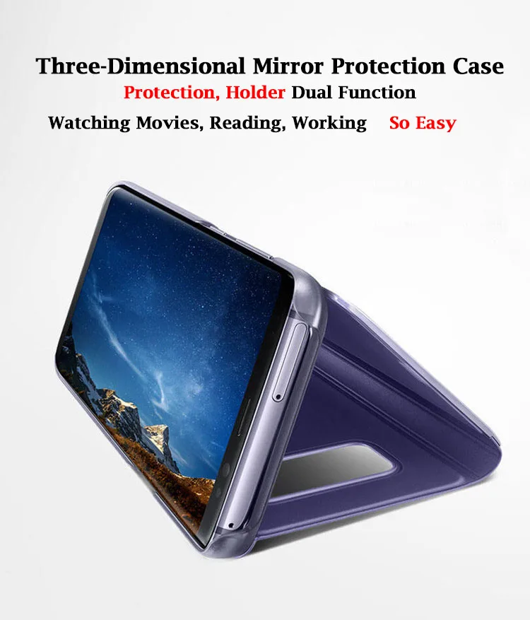 Чехол на для Samsung Galaxy J3, J5, J7 года J530 J330 J730 чехол для ЕС Версия Smart View Флип Роскошный стенд прозрачный зеркальный чехол для телефона