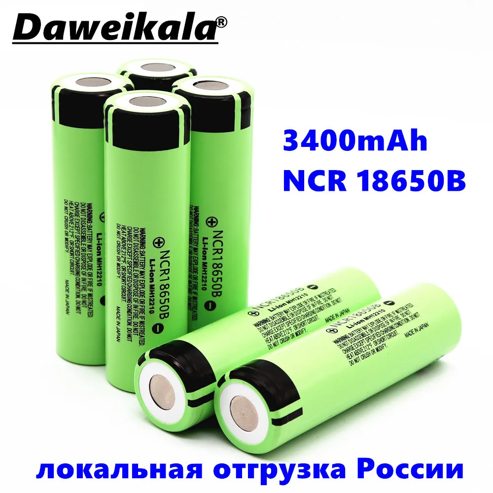 Daweikala 100% оригинальный 18650 батарея 3400 mah 3 7 v литиевая для panasonic NCR18650B мА/ч V