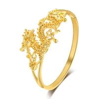 newest dragon patterned bangle yellow gold filled trendy hollow womens bracelet bangle gift retro