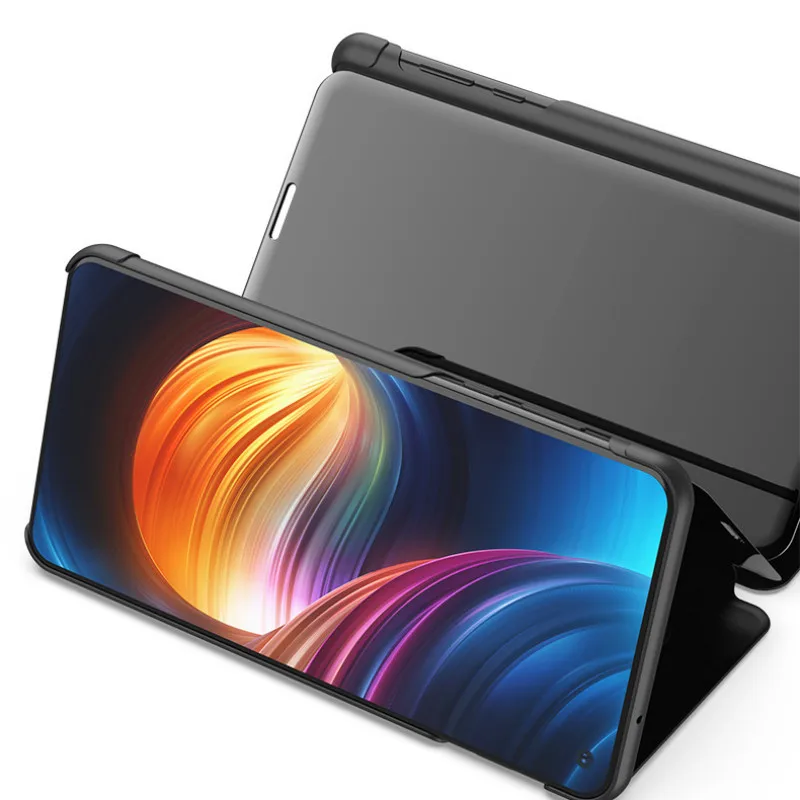 Роскошный зеркальный кронштейн умные кожаные чехлы для телефонов Samsung Galaxy S10 S9 S8 A7