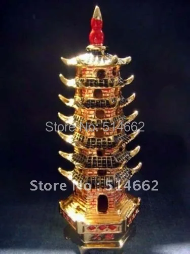 Золотая пластина из латуни Fengshui 6 дюймов венчанг десятиуровневая пагода|gold plating