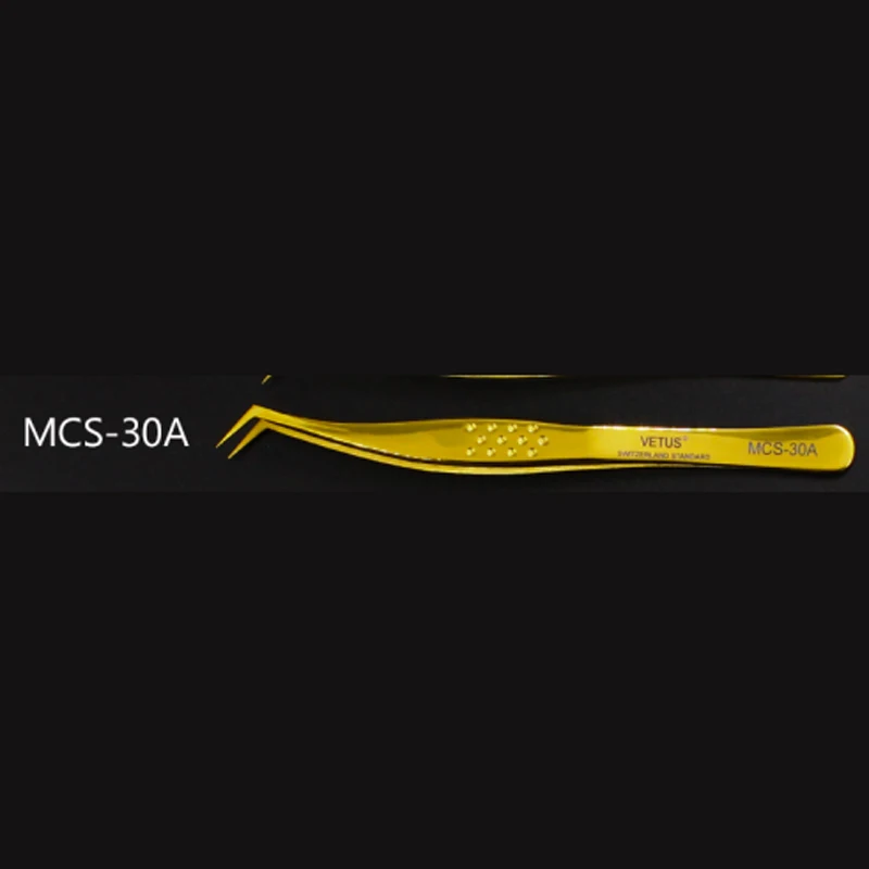 Натуральная серия Vetus MCS Goldon color Премиум красивые щипцы для макияжа для наращивания ресниц - Цвет: MCS 30A Gold