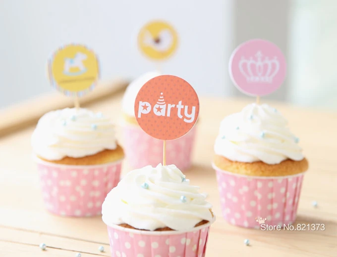 

Free Shipping wedding party cake toppers monogram, DIY paper muffin cupcake picks for kids birthday favors decorations supplies