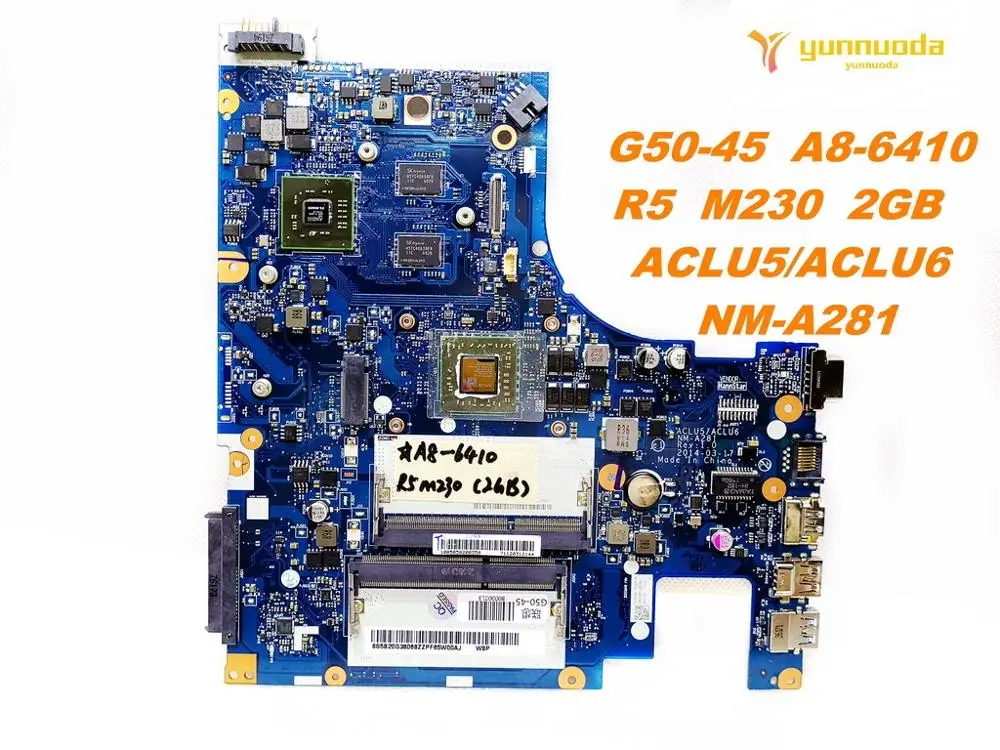Оригинальный Для Lenovo G50-45 Материнская плата ноутбука A8-6410 R5 M230 2 Гб ACLU5ACLU6 NM-A281