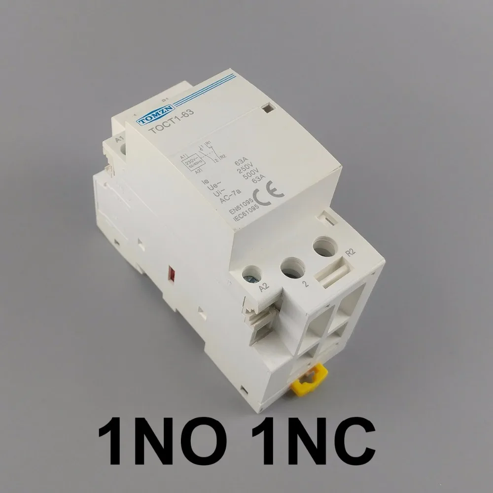 Модульный контактор переменного тока TOCT1 2P 63a 1NC 1NO 220V/230V 50/60HZ Din rail бытовой|modular