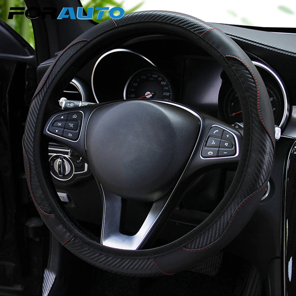 FORAUTO чехол рулевого колеса автомобиля из углеродного волокна искусственной кожи