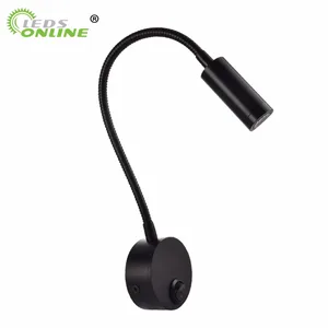 Светодиодный ная настенная лампа, современный светильник для спальни, прикроватный светильник для чтения и учебы, светильник черного и серебристого цвета для стены, с европейской и американской вилкой, 3 Вт