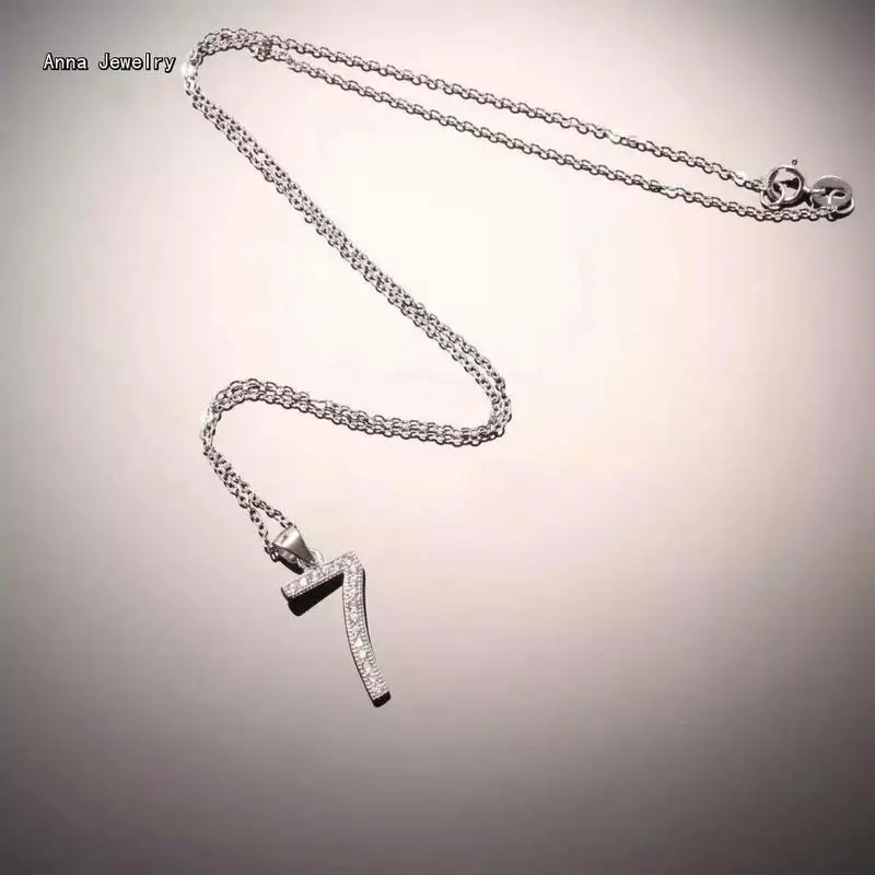 Ожерелье из серебра 925 пробы с цифрами и фианитами|designer necklace|fashion necklacenecklace designer |