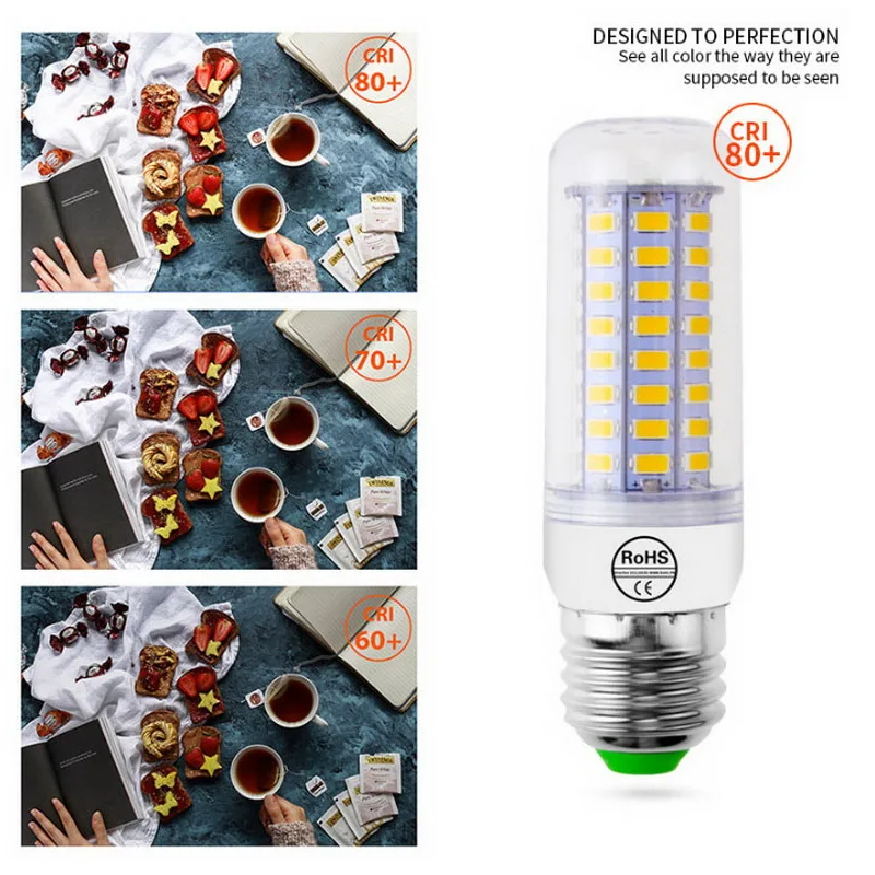 Hoomall 2 шт. E27 светодиодный светильник 220V 5730 E14 Светодиодный 24 36 48 56 69 72 s кукурузы