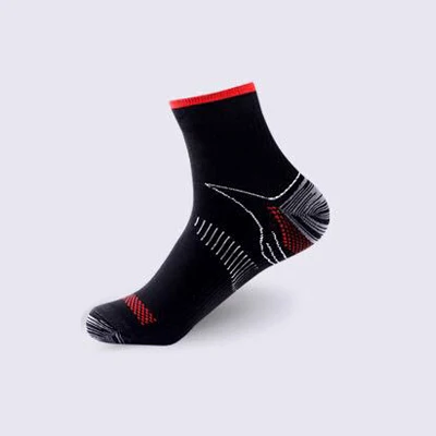 black red socks 08 8 цветов, 1 пара, высокое качество, компрессионные носки для ног, для подошвенного фасциита, пятки, шпоры, арки, боль, удобные носки, венозные новые носки - Цвет: black red socks 08