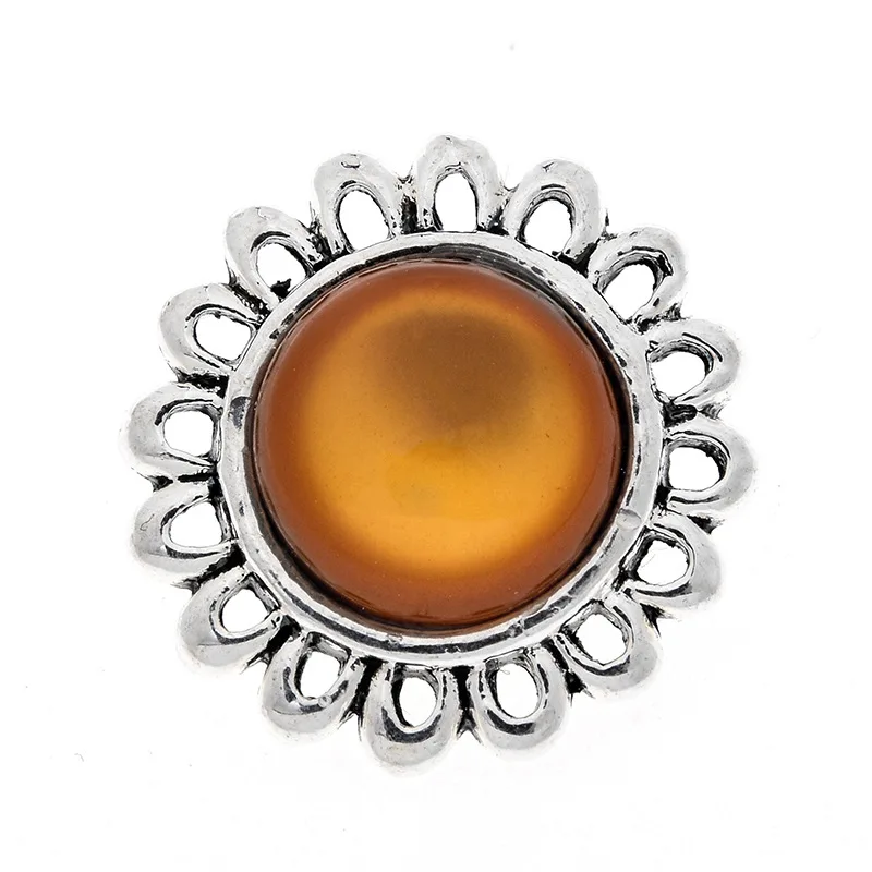 Подсолнух Форма 18 мм кнопка оснастки пресс амулеты Имитация Опал Камень кнопки