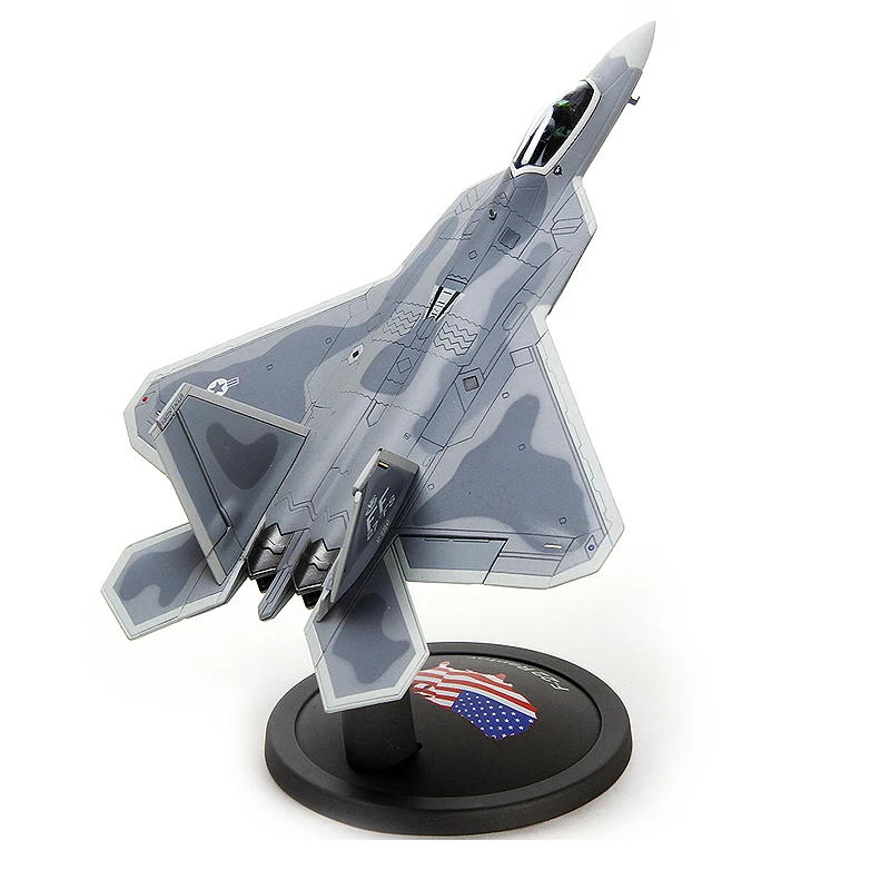 Детские игрушки, масштаб 1/72, военный самолет из сплава, F-22, Раптор, истребитель, модель самолета, литая под давлением, игрушка из сплава, модель самолета ВВС