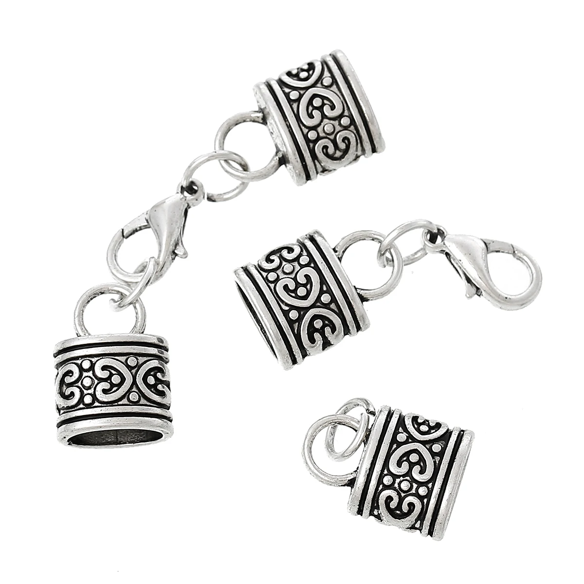 DoreenBeads ожерелье наконечники шнура Омаров застежкой Овальный серебристый цвет