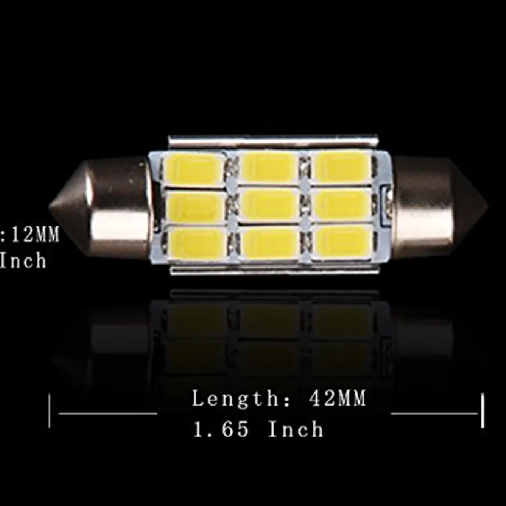 YSY 10X 42 мм/39 мм/36 мм C5W C10W 9 светодиодный 5630 SMD Festoon CANBUS без ошибок номерного знака