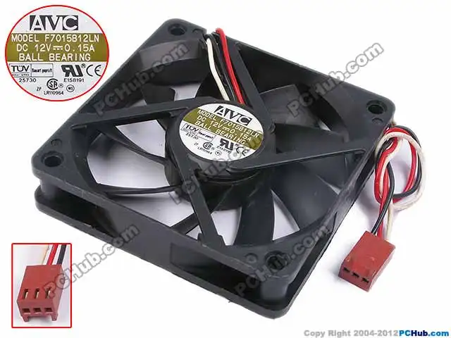 

AVC F7015B12LN DC 12V 0.15A 3-Wire 70x70x15mm Server Cooling Fan