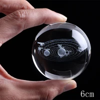 deli 1pcs 6cm laser engraved solar system ball 3d miniature planets model sphere glass globe ornament home decor gift