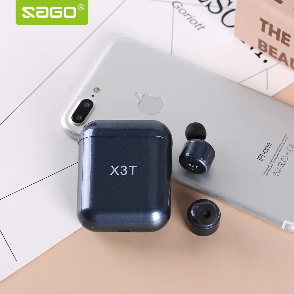 Sago X2T/X3T беспроводные наушники истинные стерео Bluetooth бас для iPhone/Android/samsung