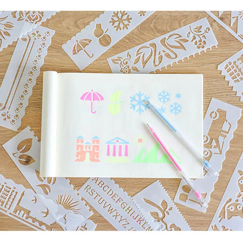 Новый детский шаблон картины 8 узоров/набор длинных абзацев 18.3X5.5cm ручной счет DIY