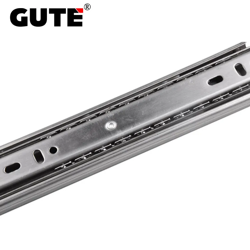 GUTE Stainless Steel Three Section Drawer Slide Furniture Guide Rail Track Wardrobe Kitchen Cupboard Side Mounting | Обустройство