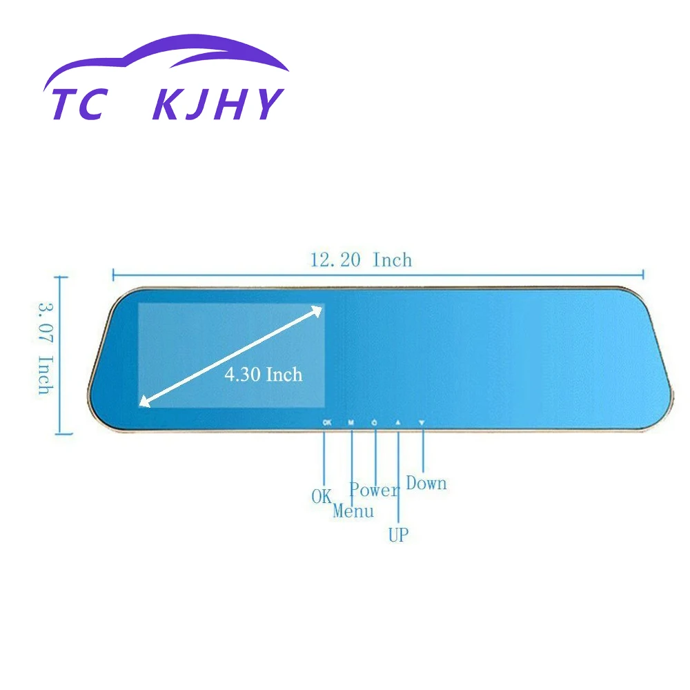 Авто Full HD 1080P автоматическая камера зеркало заднего вида 4 3 дюймов Dash Cam
