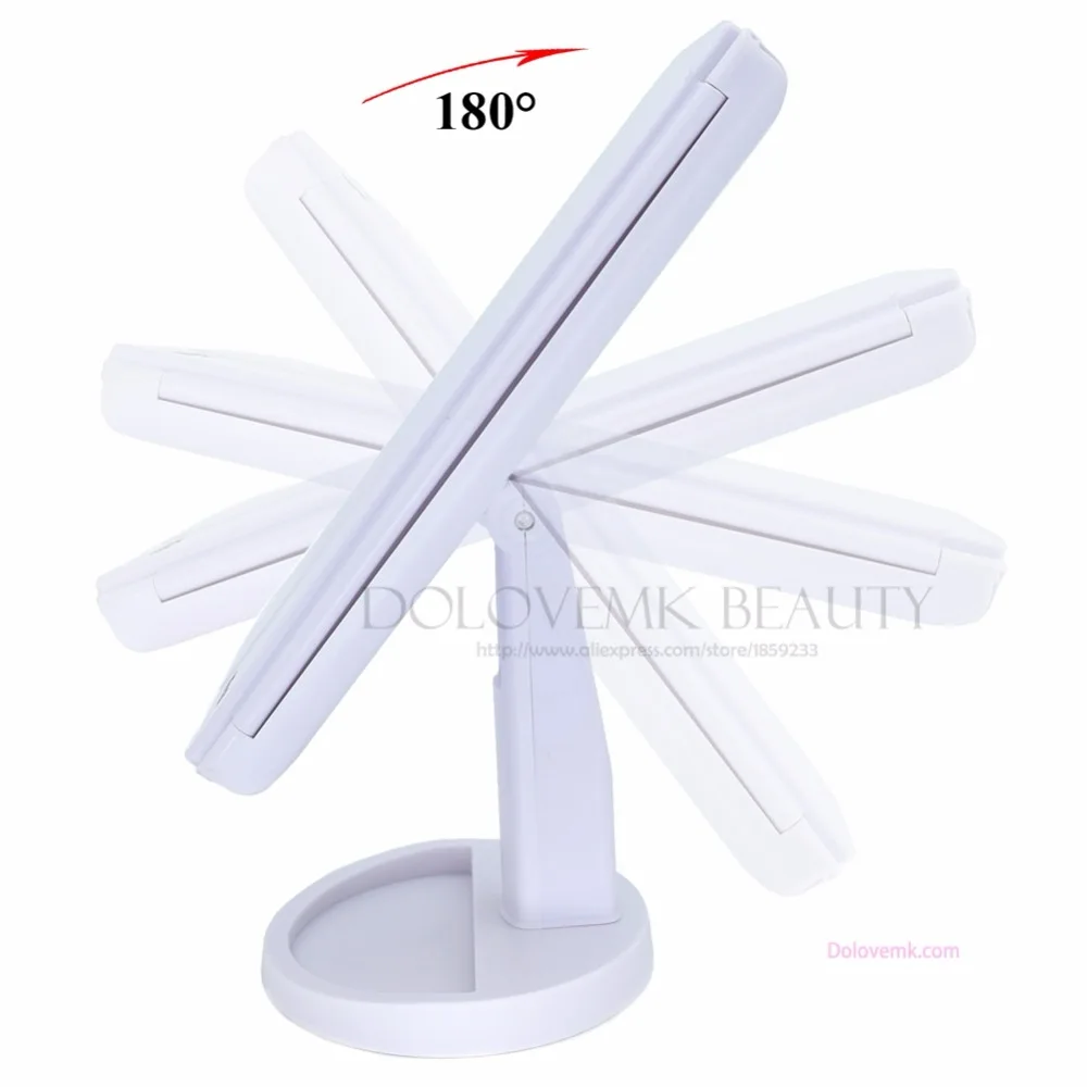 зеркало для макияжа Три Раза Регулируемый 21 LED Подсветкой Путешествия Mirror 1X/2X/3X