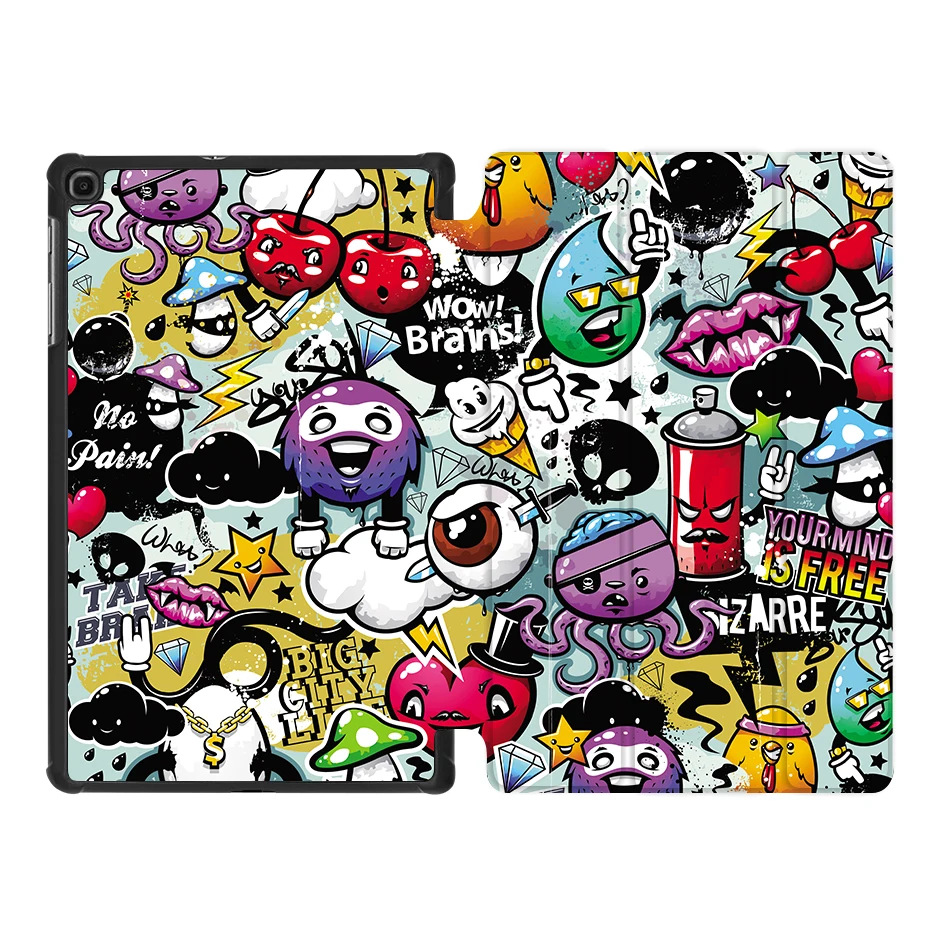SS09 MTT Graffiti Case For Samsung Galaxy Tab A 10.1 inch SM-T510 T515 Slim PU Leather Flip Fold Stand Tablet Cover coque - Color: SS09