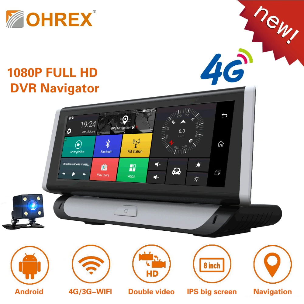 OHREX T809 8 дюймов 4G автомобиля gps навигации Android Bluetooth ADAS Оперативная память 1 ГБ Full HD