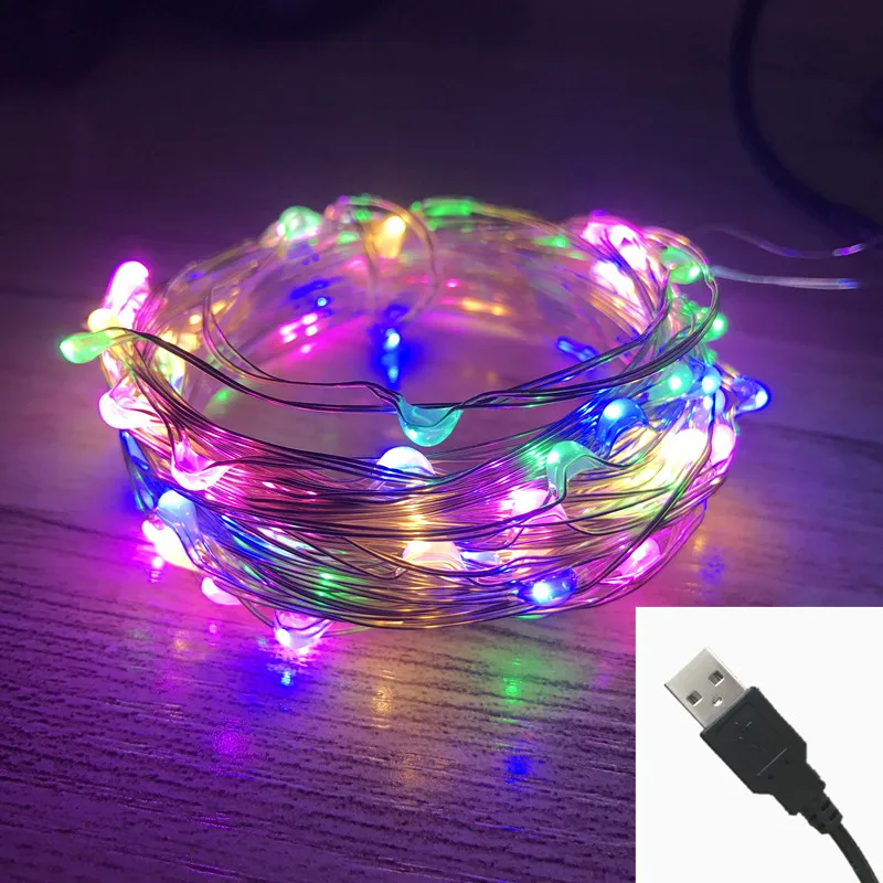 Светодиодная гирлянда 10 м 33 фута 100 светодиодов 5 В питание от USB|string lights|led string