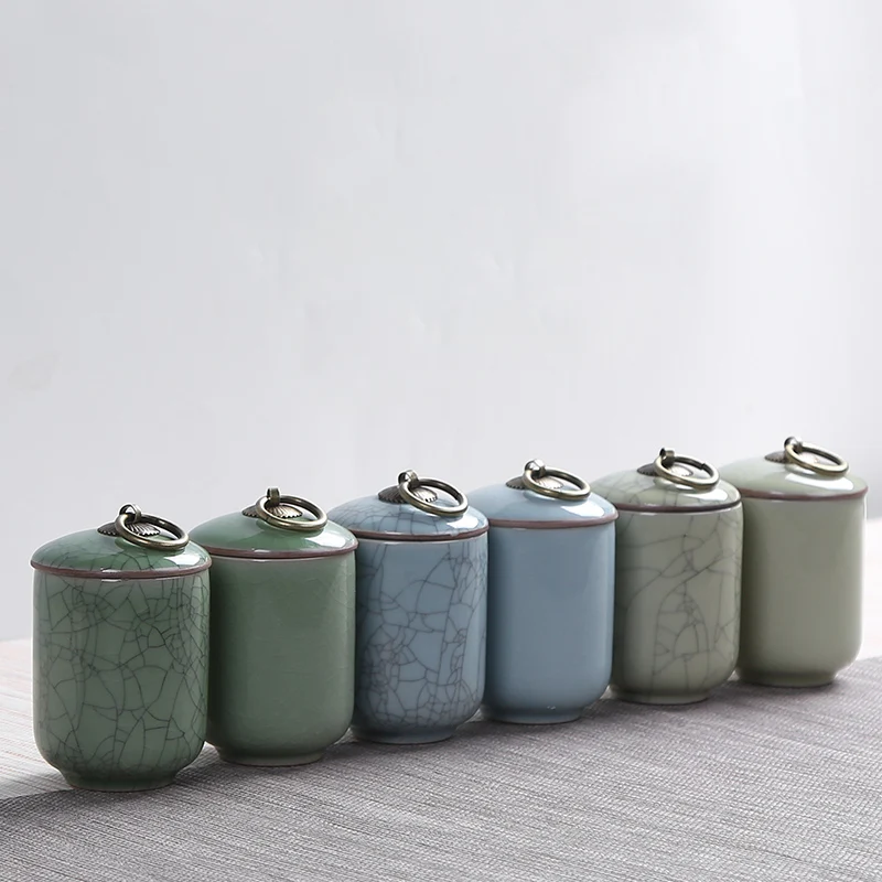 2019 Новый Кухня для хранения специй коробка трещин Стиль Селадон Чай банку 6
