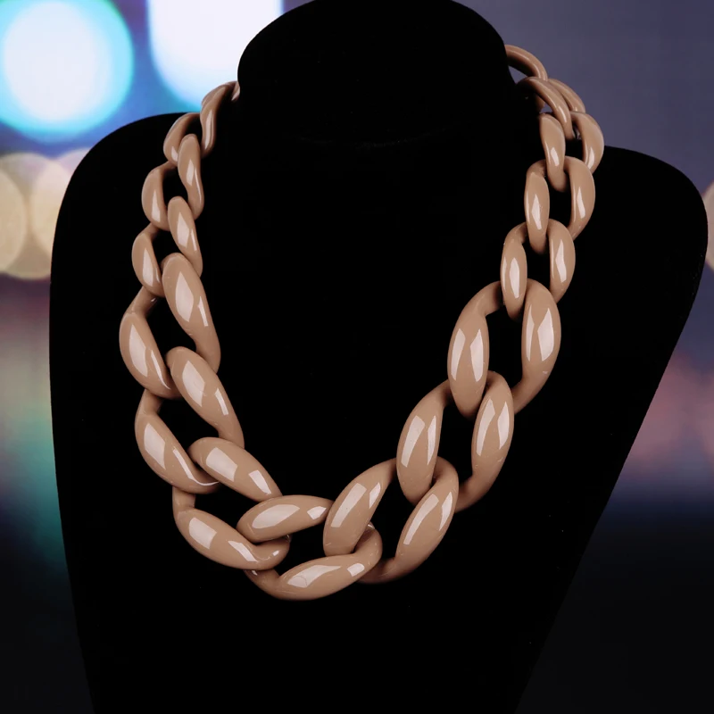 BOJIU модные ювелирные изделия ожерелье чокер пластиковая цепь Женское Ожерелье