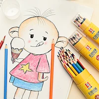 12182436pcsset color pencil professional color lead hand painted pencil barrel children colors student stationery wholesale