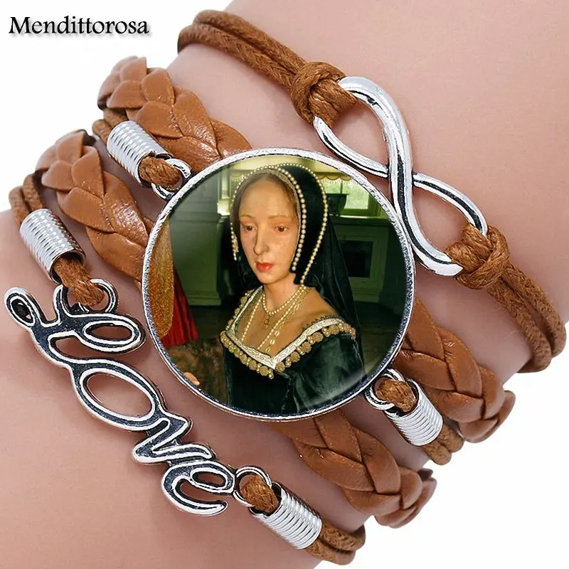 Модные брендовые ювелирные изделия Anne Boleyn со стеклянным кабошоном Многослойный