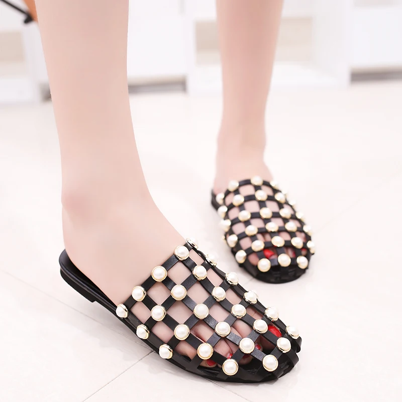 Кожаные пляжные сандалии цвет черный коричневый шлепанцы без шнуровки с