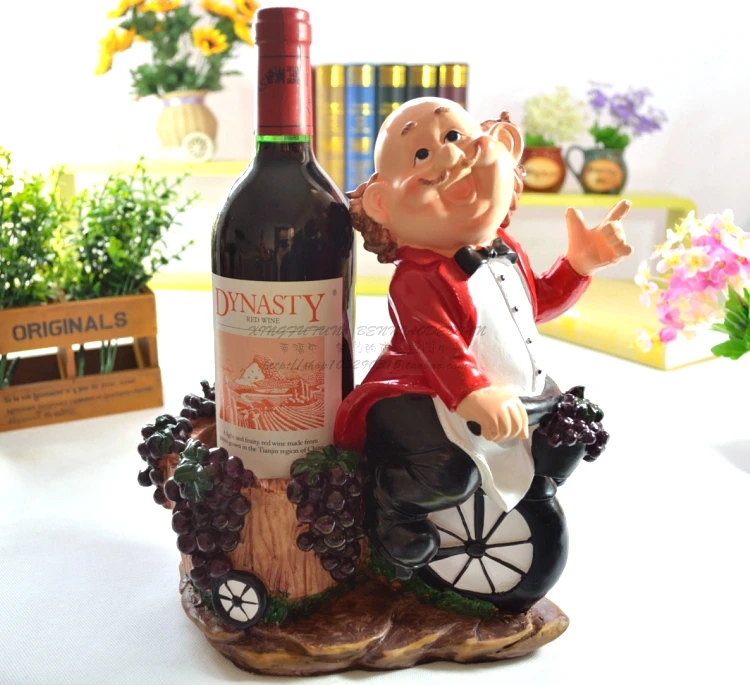 Humourous и creatible подставка для бутылки вина из полирезины ручной работы|creative wine