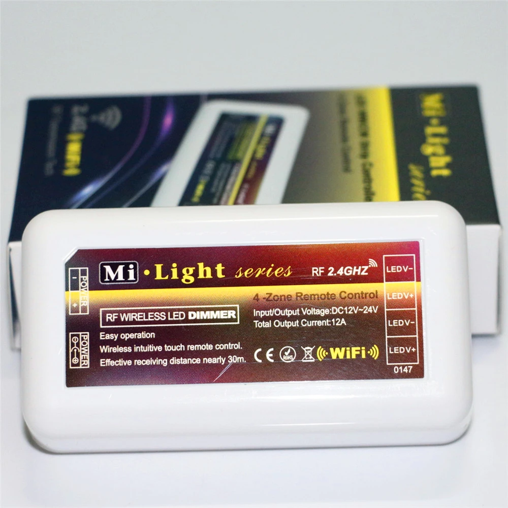 Mi Light DC12 24V 4 зонный Одноцветный контроллер светодиодной ленты/2 4G беспроводной RF