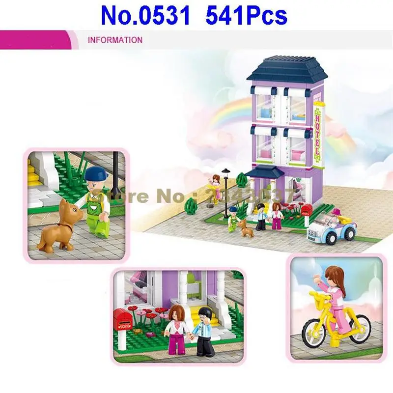 Sluban 0531 541 шт. игрушечные строительные блоки Pink Dreams Hotel Girl | Игрушки и хобби