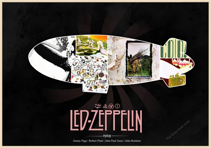 ВИНТАЖНЫЙ ПЛАКАТ Led Zeppelin крафт-бумага ретро-рок постер классический старый группа Ретро плакат часть 2 - Цвет: 4