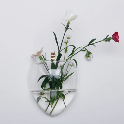 Настенный стеклянный горшок для цветов