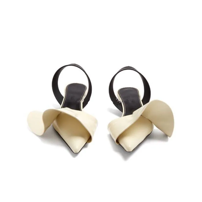 Knsvvli летние шлепанцы женская обувь заостренный конец котенок на каблуке оборками